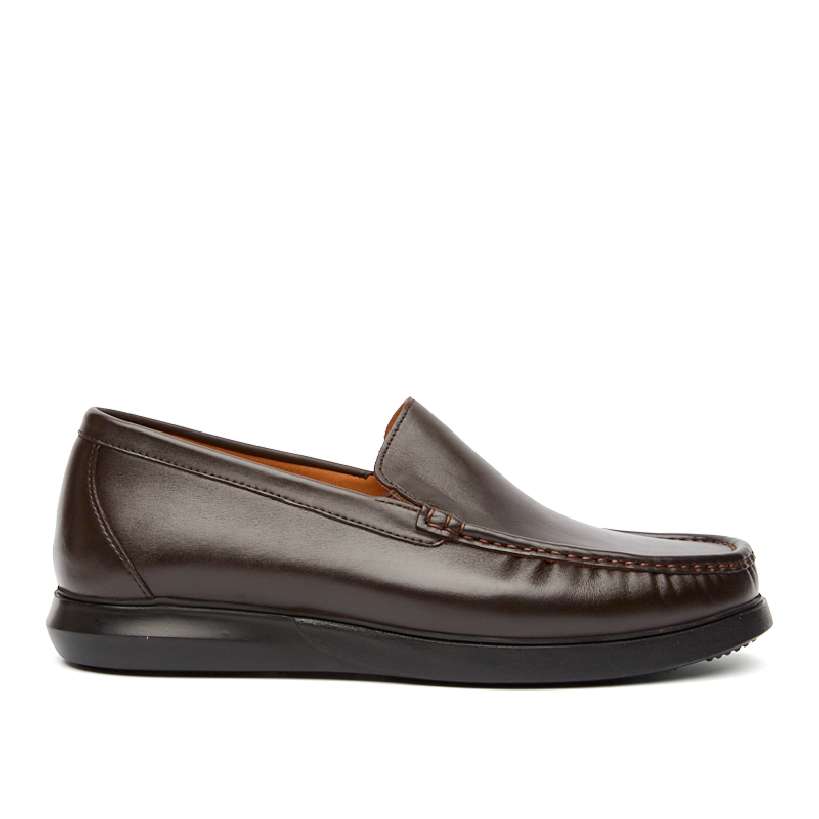 14801-2761 Мокасины муж.кожа-кожа темно-коричневый